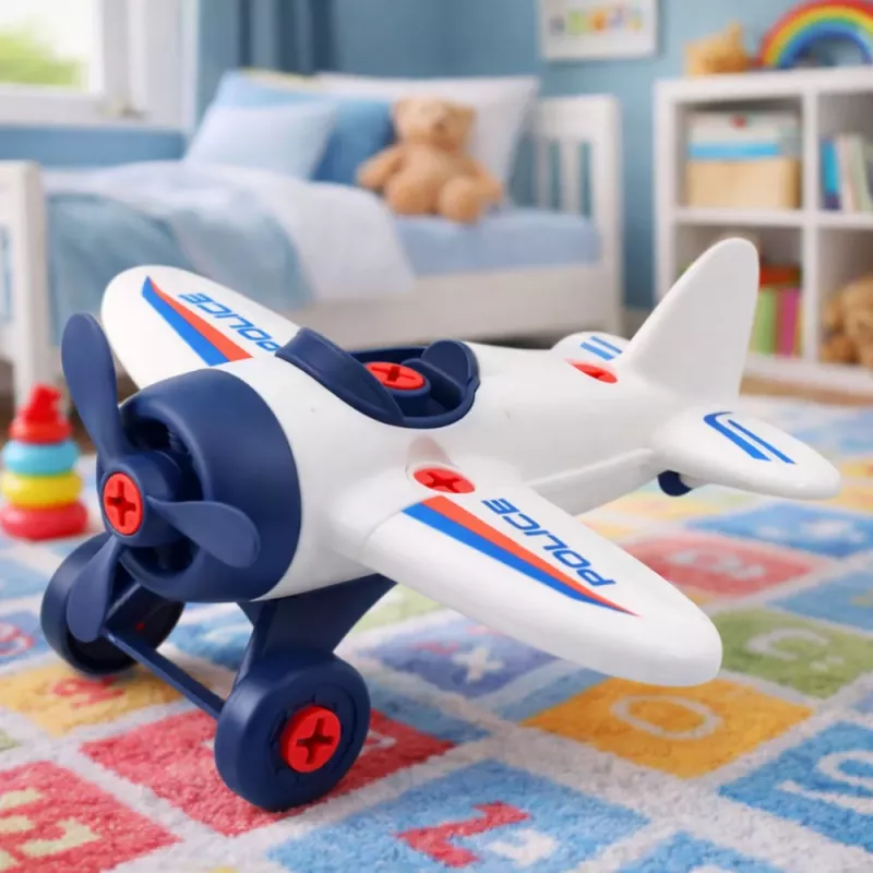LEAN TOYS „Pasidaryk pats“ kūrybinis rinkinys: Atsuktuvinis lėktuvas, policijos atsuktuvas