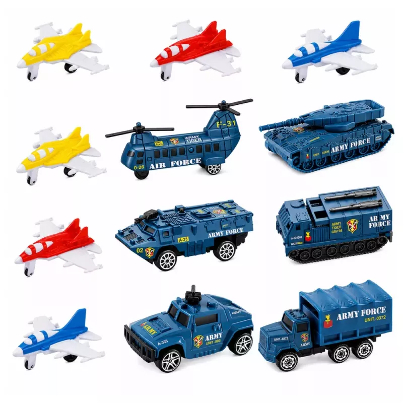 LEAN TOYS Karinis rinkinys Lėktuvnešis Karinė bazė Naikintuvai Transporto priemonės Šviesos Garsas