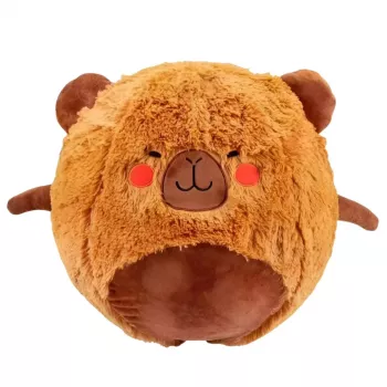 LEAN TOYS Šokinėjantis kamuolys Augantis pliušinis kapibaras Rudas su pompa 50 cm