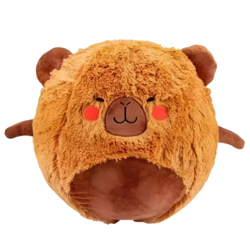 LEAN TOYS Šokinėjantis kamuolys Augantis pliušinis kapibaras Rudas su pompa 50 cm