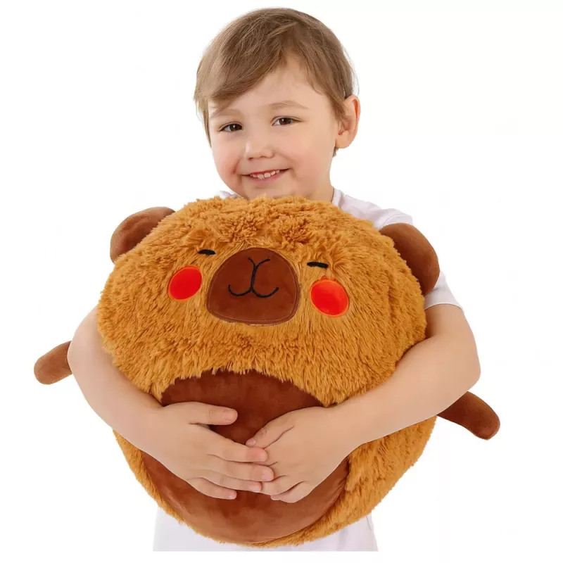 LEAN TOYS Šokinėjantis kamuolys Augantis pliušinis kapibaras Rudas su pompa 50 cm