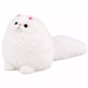 LEAN TOYS Minkštas žaislas Didelė katė su ilga uodega Pūkuota 30 x 30 cm