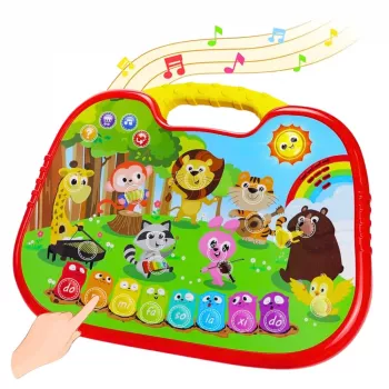 LEAN TOYS Interaktyvi mokomoji lenta „Gyvūnų pasaulio instrumentų pianinas“