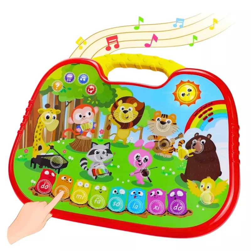 LEAN TOYS Interaktyvi mokomoji lenta „Gyvūnų pasaulio instrumentų pianinas“