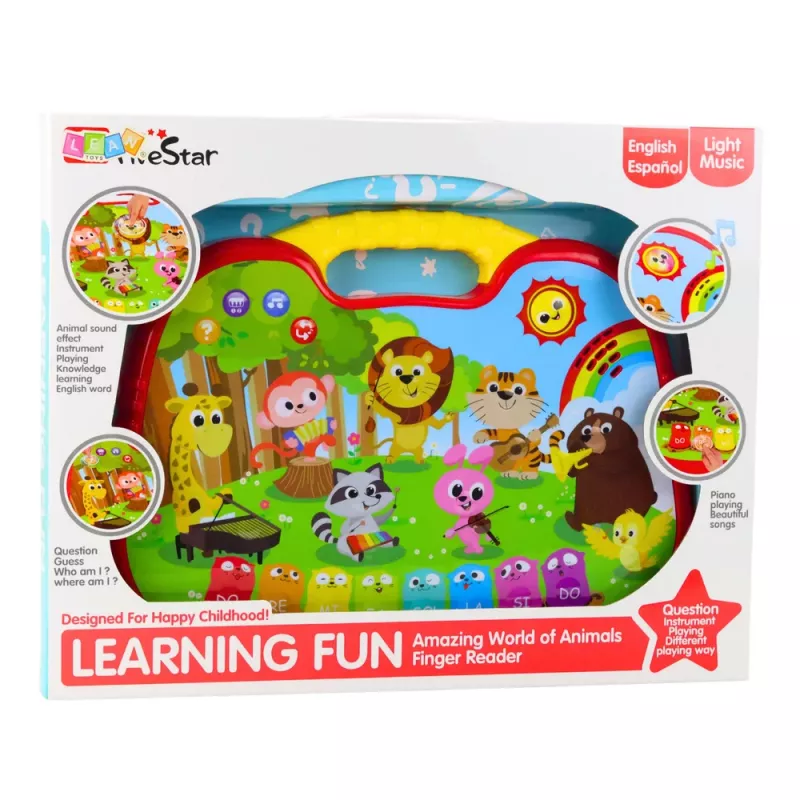 LEAN TOYS Interaktyvi mokomoji lenta „Gyvūnų pasaulio instrumentų pianinas“