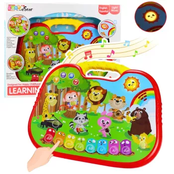 LEAN TOYS Interaktyvi mokomoji lenta „Gyvūnų pasaulio instrumentų pianinas“