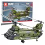 LEAN TOYS Konstrukcinių kaladėlių rinkinys Karinis sraigtasparnis CH-47 Chinook 1451 vnt.