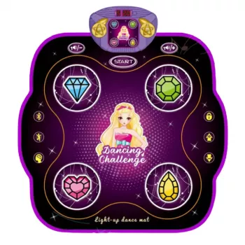 LEAN TOYS Interaktyvus muzikinis šokių kilimėlis vaikams su Bluetooth, 9 žaidimų lygiai