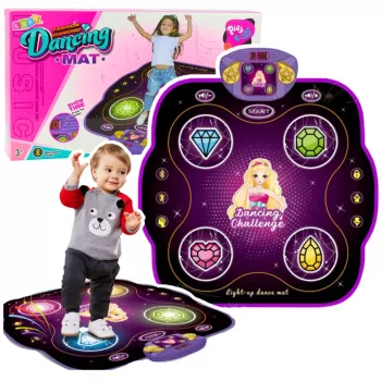 LEAN TOYS Interaktyvus muzikinis šokių kilimėlis vaikams su Bluetooth, 9 žaidimų lygiai