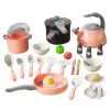 LEAN TOYS Virtuvės rinkinys Puodai Maisto gaminimo aksesuarai Maistas Rožinis 32 vnt.