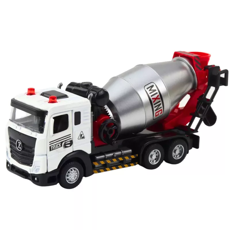 LEAN TOYS Betono maišyklė statybinė transporto priemonė metalinė kabina besisukantis būgnas šviesos garsai