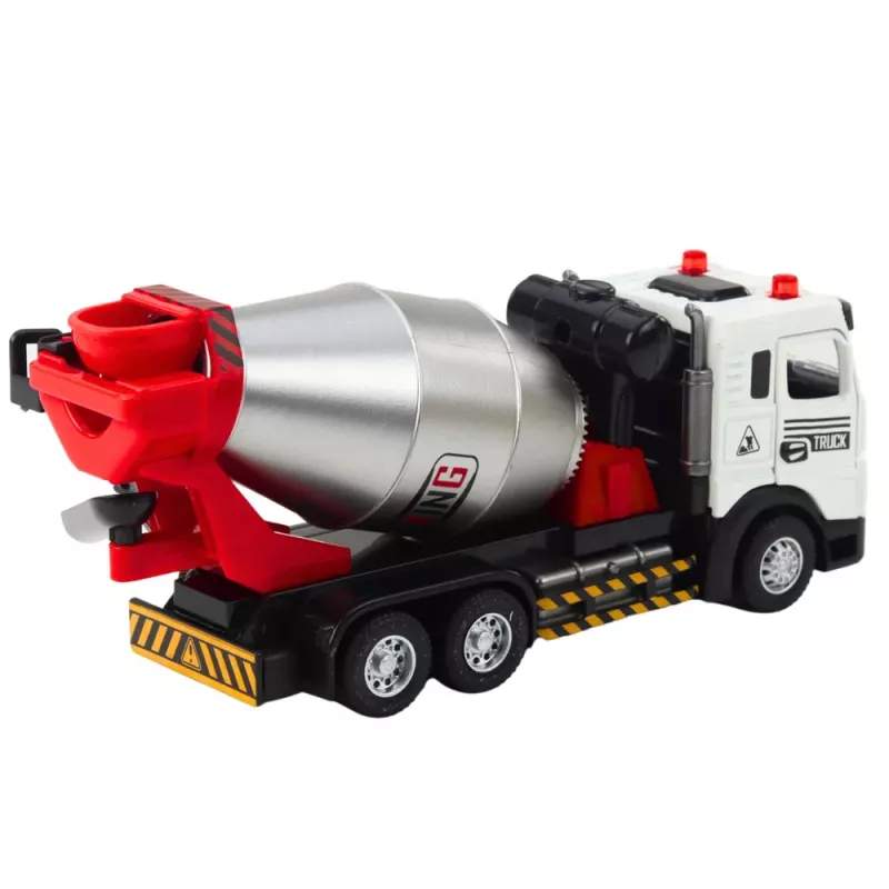 LEAN TOYS Betono maišyklė statybinė transporto priemonė metalinė kabina besisukantis būgnas šviesos garsai