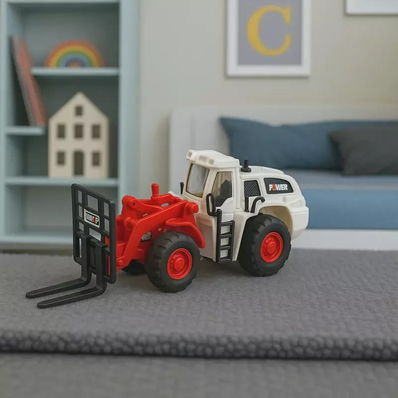 LEAN TOYS Šakinis krautuvas su metalinėmis šakėmis, reguliuojamomis lemputėmis ir garsais