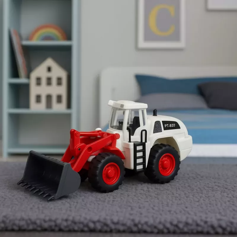 LEAN TOYS Statybinė mašina Ekskavatorius Buldozeris Judantis metalinis kaušas Šviesos Garsai