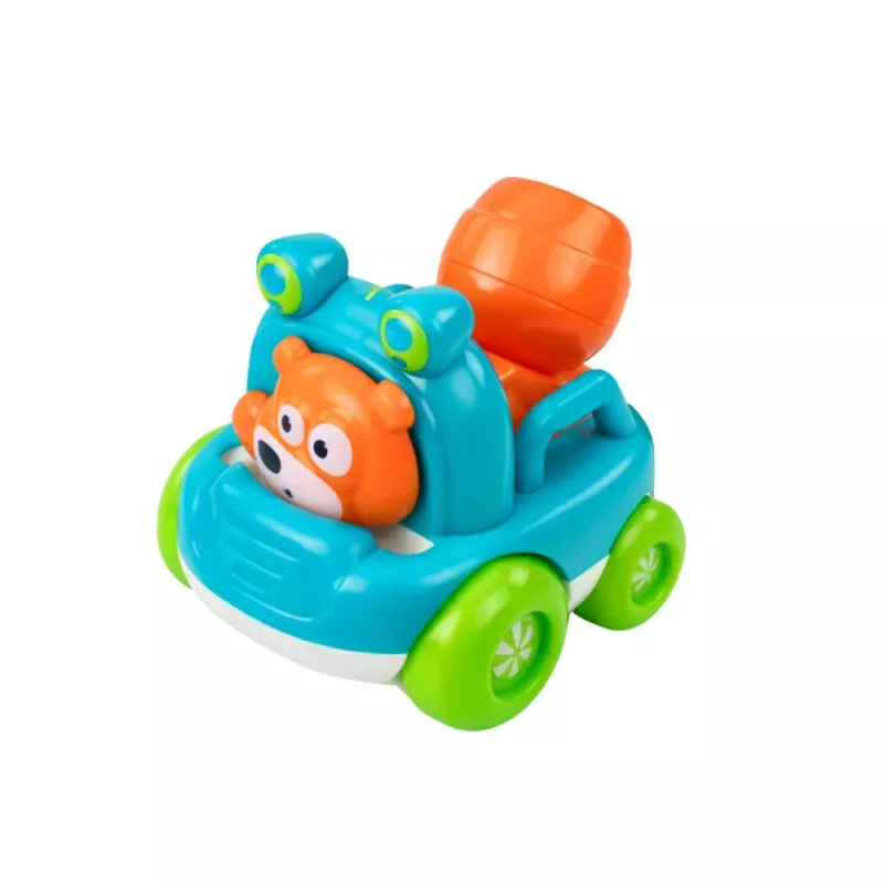 LEAN TOYS Statybinių transporto priemonių rinkinys su gyvūnėliais mažiems vaikams, spalvingas, 3 vnt.