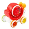 LEAN TOYS Interaktyvus sraigės būgnas su važiavimu, muzikinis, lavinamasis, raudonas