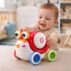 LEAN TOYS Interaktyvus sraigės būgnas su važiavimu, muzikinis, lavinamasis, raudonas