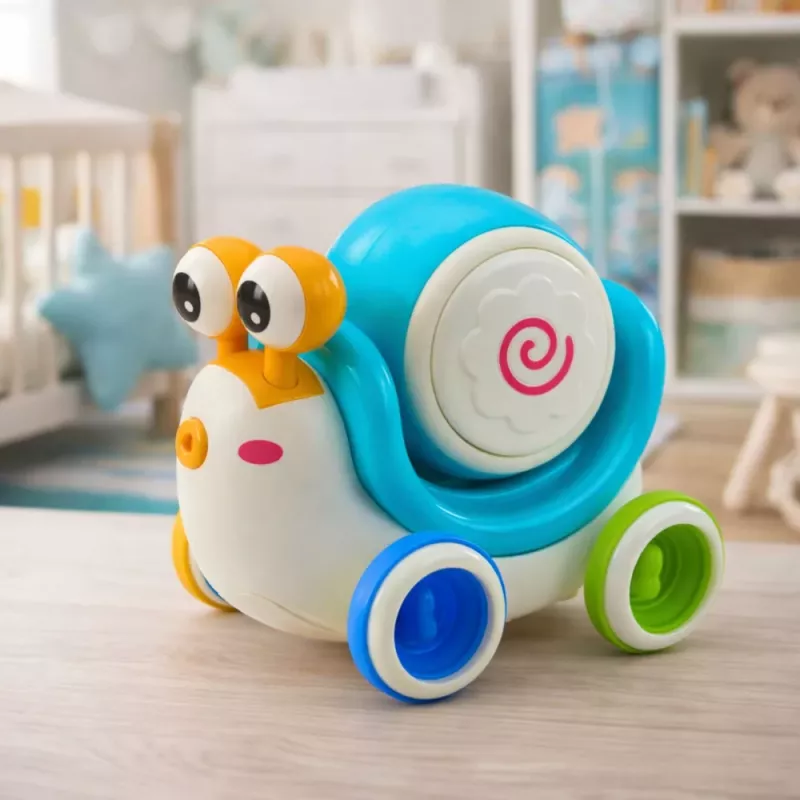 LEAN TOYS Interactive Snail Riding Drum Musical Educational Blue