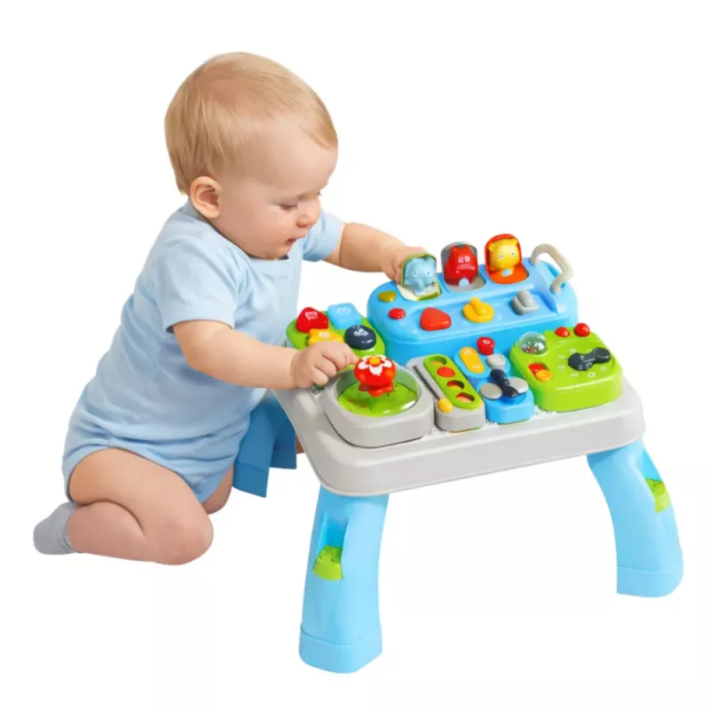 LEAN TOYS Interaktyvus edukacinis stalas mažiems vaikams su garso moduliais