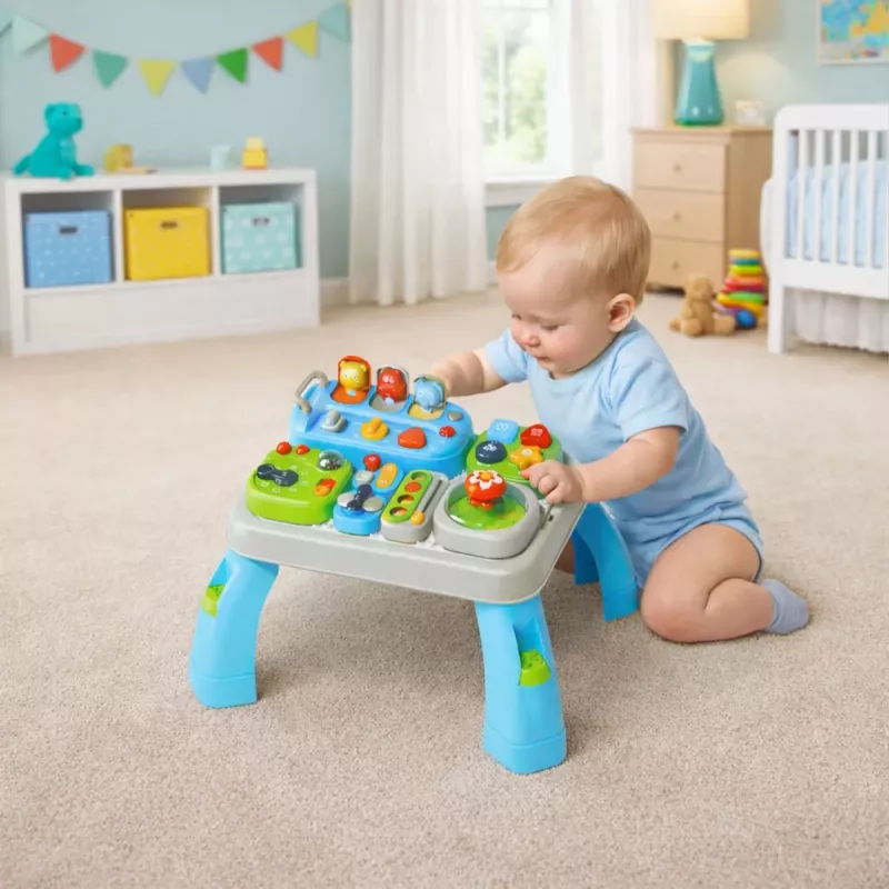 LEAN TOYS Interaktyvus edukacinis stalas mažiems vaikams su garso moduliais