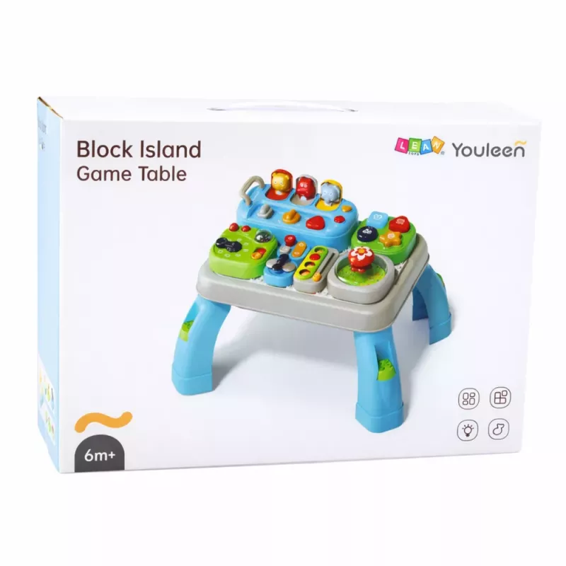 LEAN TOYS Interaktyvus edukacinis stalas mažiems vaikams su garso moduliais