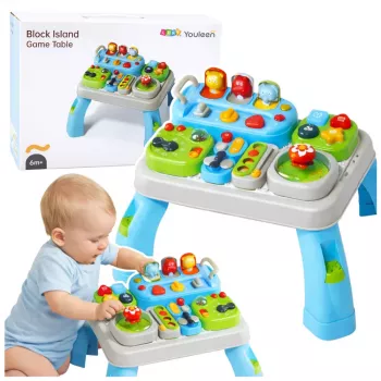LEAN TOYS Interaktyvus edukacinis stalas mažiems vaikams su garso moduliais