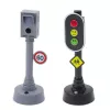 LEAN TOYS Rinkinys: Šviesoforai, Greičio matuoklis, Kilimėlis, Statybinės mašinos, Šviesos ir garsai