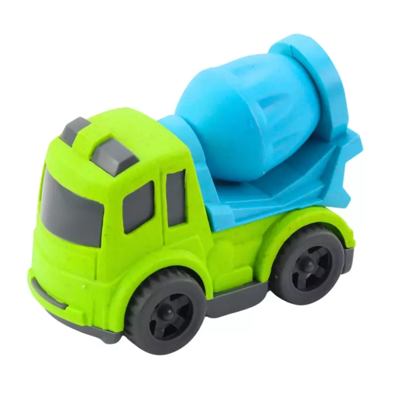 LEAN TOYS Statybinės mašinos rinkinys: Automobiliai, Betono maišyklė, Sunkvežimis su kabliu, BIOPlastikas