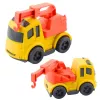 LEAN TOYS Statybinės mašinos rinkinys: Automobiliai, Betono maišyklė, Sunkvežimis su kabliu, BIOPlastikas