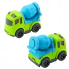 LEAN TOYS Statybinės mašinos rinkinys: Automobiliai, Betono maišyklė, Sunkvežimis su kabliu, BIOPlastikas