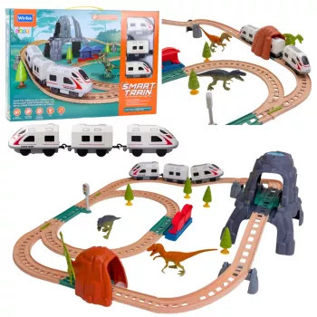 LEAN TOYS Dinosaur Park Electric Train Set with Lights and Sounds 76 cm