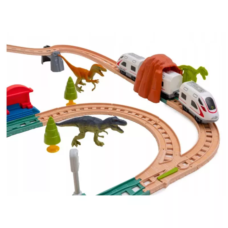 LEAN TOYS Electric Interactive Train Cars Tunnel Volcano Dinosaurs 95 cm
