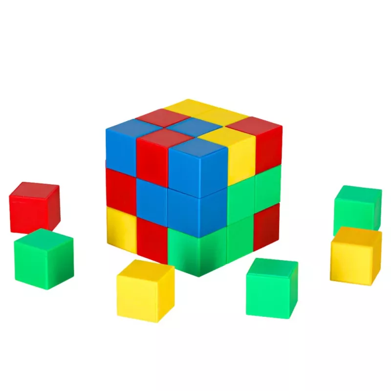LEAN TOYS Magnetinių kaladėlių rinkinys vaikams Spalvingas galvosūkis 32 vnt.