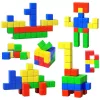 LEAN TOYS Magnetinių kaladėlių rinkinys vaikams Spalvingas galvosūkis 32 vnt.