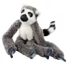 LEAN TOYS Minkštas lemūras su Velcro pakabinimui, pilkas, 35 cm