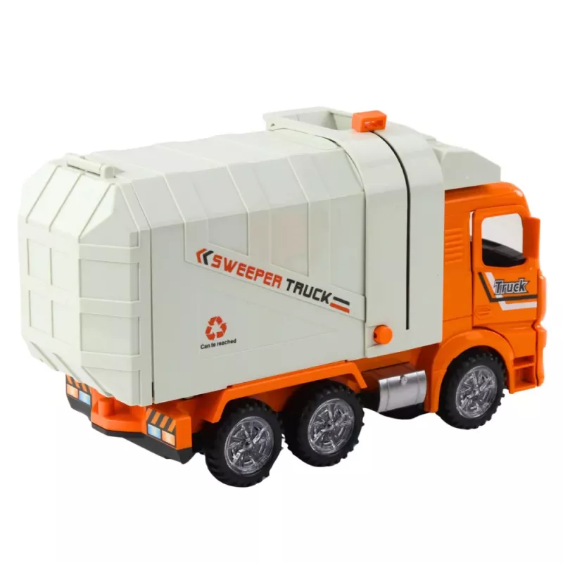 LEAN TOYS Šiukšliavežis City Lights Sounds Oranžinis
