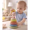 LEAN TOYS Minkštas sensorinis piramidės vienaragis guminis ECO spalvingas