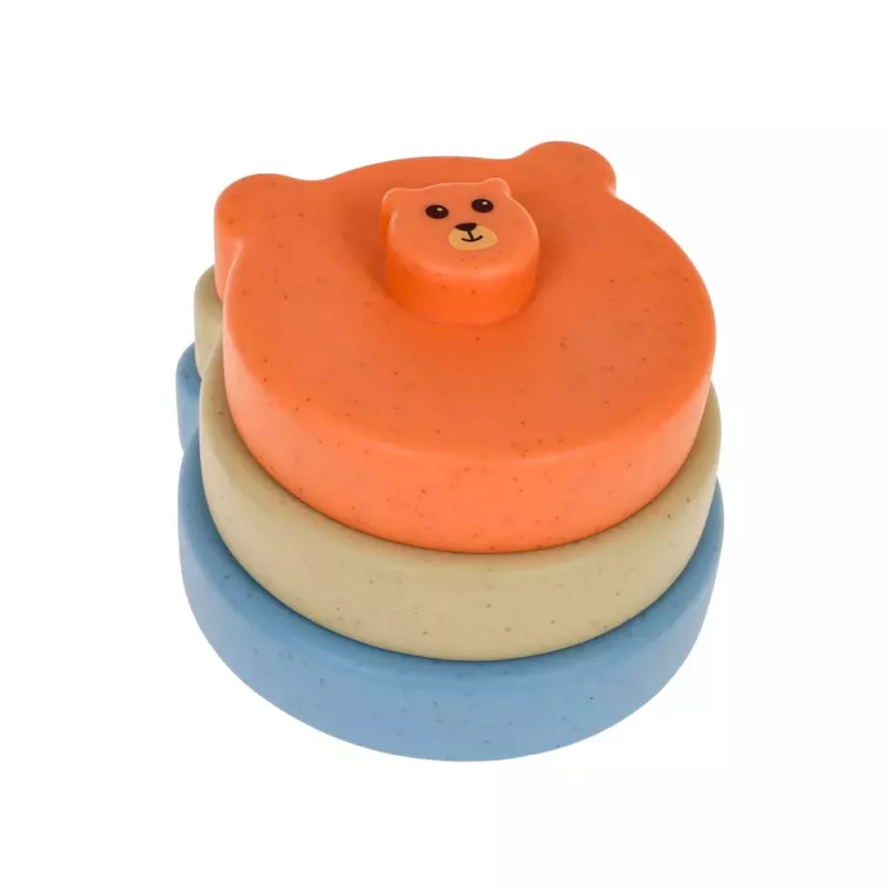 LEAN TOYS Minkštų jutiminių edukacinių ECO kaladėlių rinkinys su guminiais gyvūnėliais, 18 vnt.