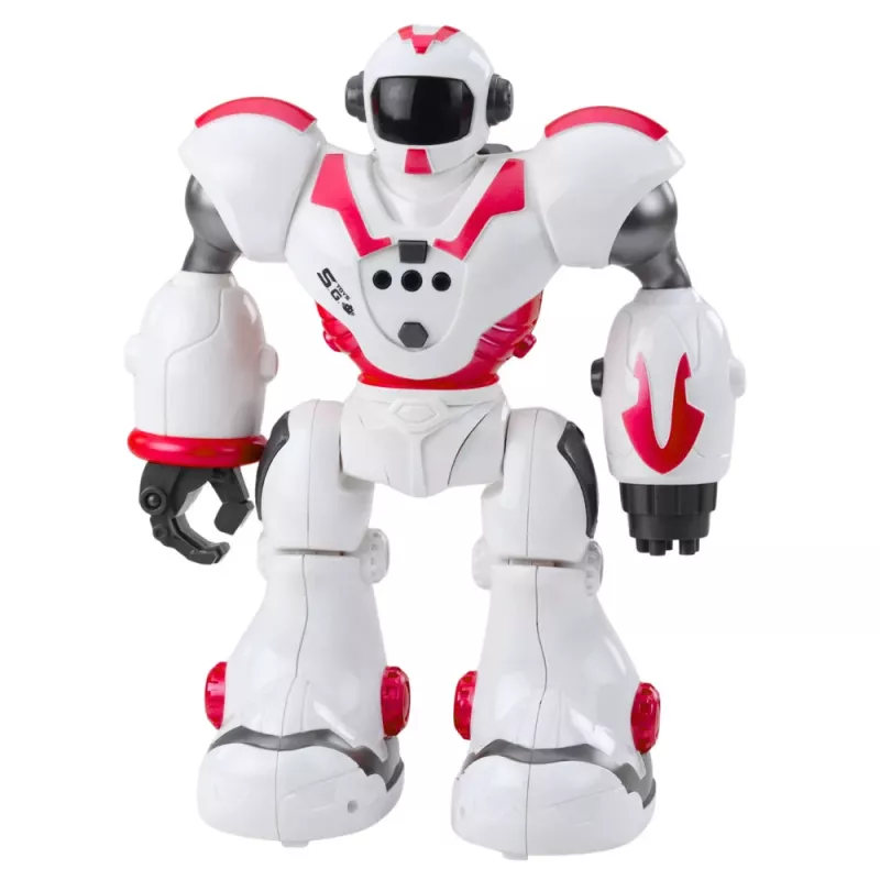 LEAN TOYS Interaktyvus nuotolinio valdymo robotas RC 16 funkcijų šviesos garsai rožinis