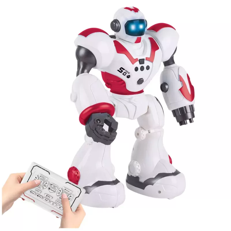 LEAN TOYS Interaktyvus nuotolinio valdymo robotas RC 16 funkcijų šviesos garsai rožinis