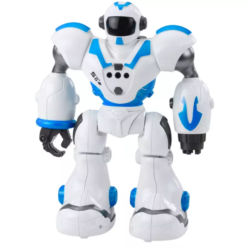 LEAN TOYS Interaktyvus nuotoliniu valdymu robotas RC 16 funkcijų šviesos garsai mėlyna