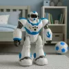 LEAN TOYS Interaktyvus nuotoliniu valdymu robotas RC 16 funkcijų šviesos garsai mėlyna