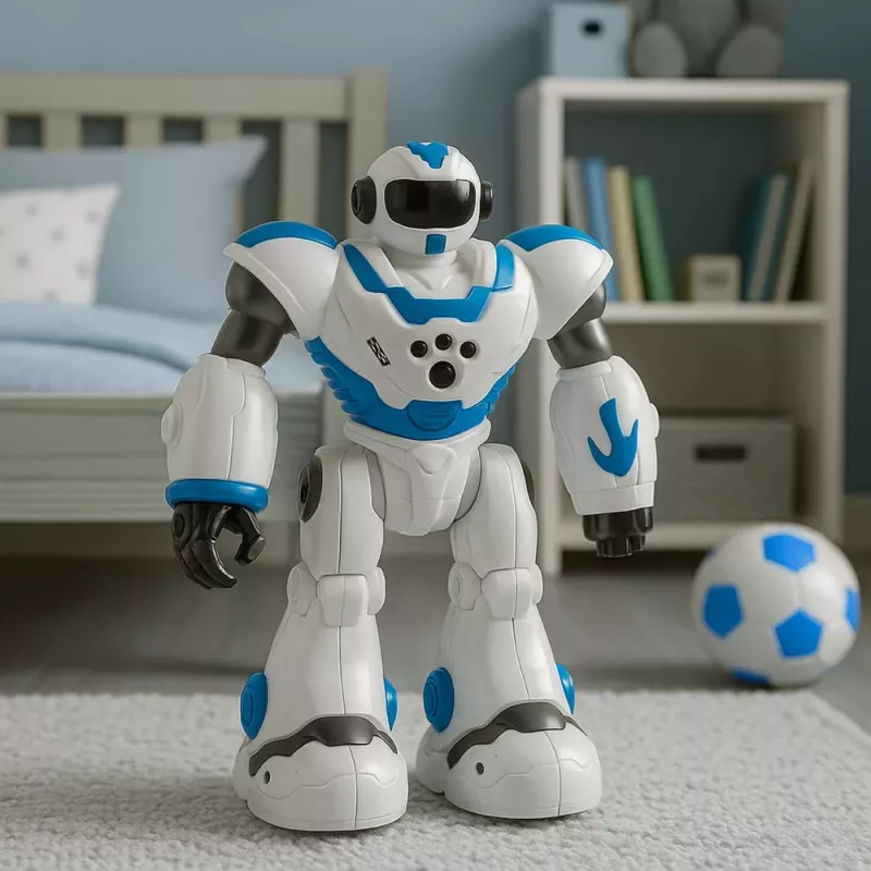 LEAN TOYS Interaktyvus nuotoliniu valdymu robotas RC 16 funkcijų šviesos garsai mėlyna