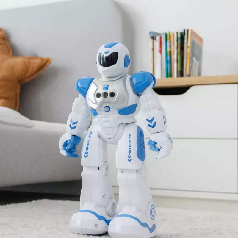 LEAN TOYS nuotolinio valdymo edukacinis robotas RC kalbantis šokantis šviesos garsai mėlyna