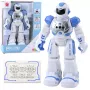 LEAN TOYS nuotolinio valdymo edukacinis robotas RC kalbantis šokantis šviesos garsai mėlyna