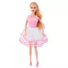 LEAN TOYS Rožinė spinta lėlėms su suknelėmis, batais, aksesuarais