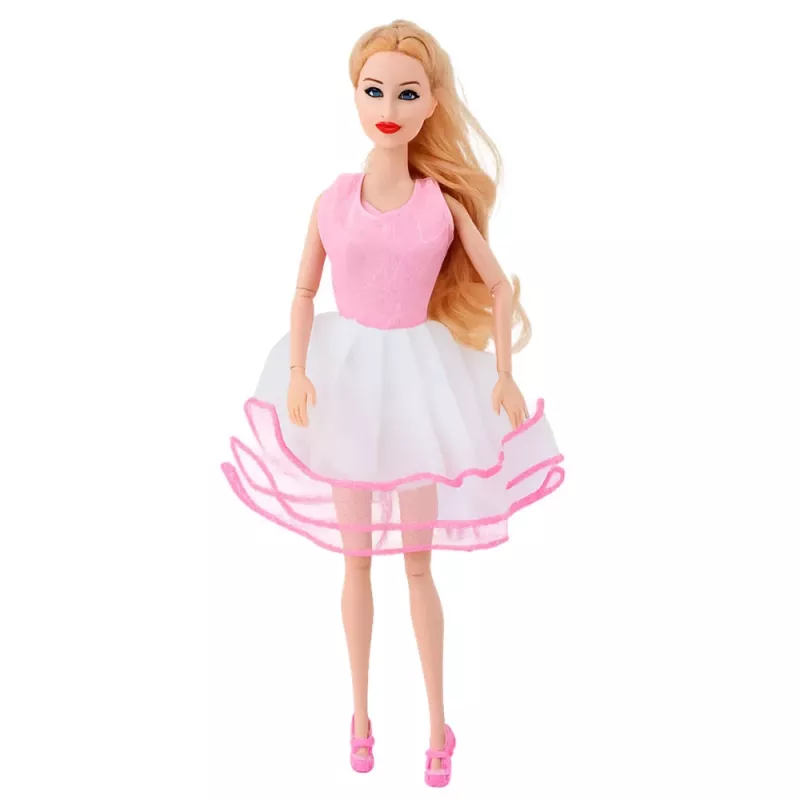LEAN TOYS Rožinė spinta lėlėms su suknelėmis, batais, aksesuarais