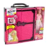 LEAN TOYS Rožinė spinta lėlėms su suknelėmis, batais, aksesuarais