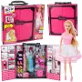 LEAN TOYS Rožinė spinta lėlėms su suknelėmis, batais, aksesuarais