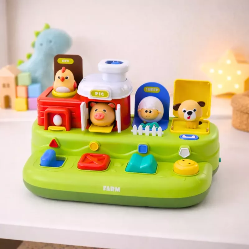 LEAN TOYS Interaktyvus edukacinis žaislas mažiems vaikams - Ūkio gyvūnėliai